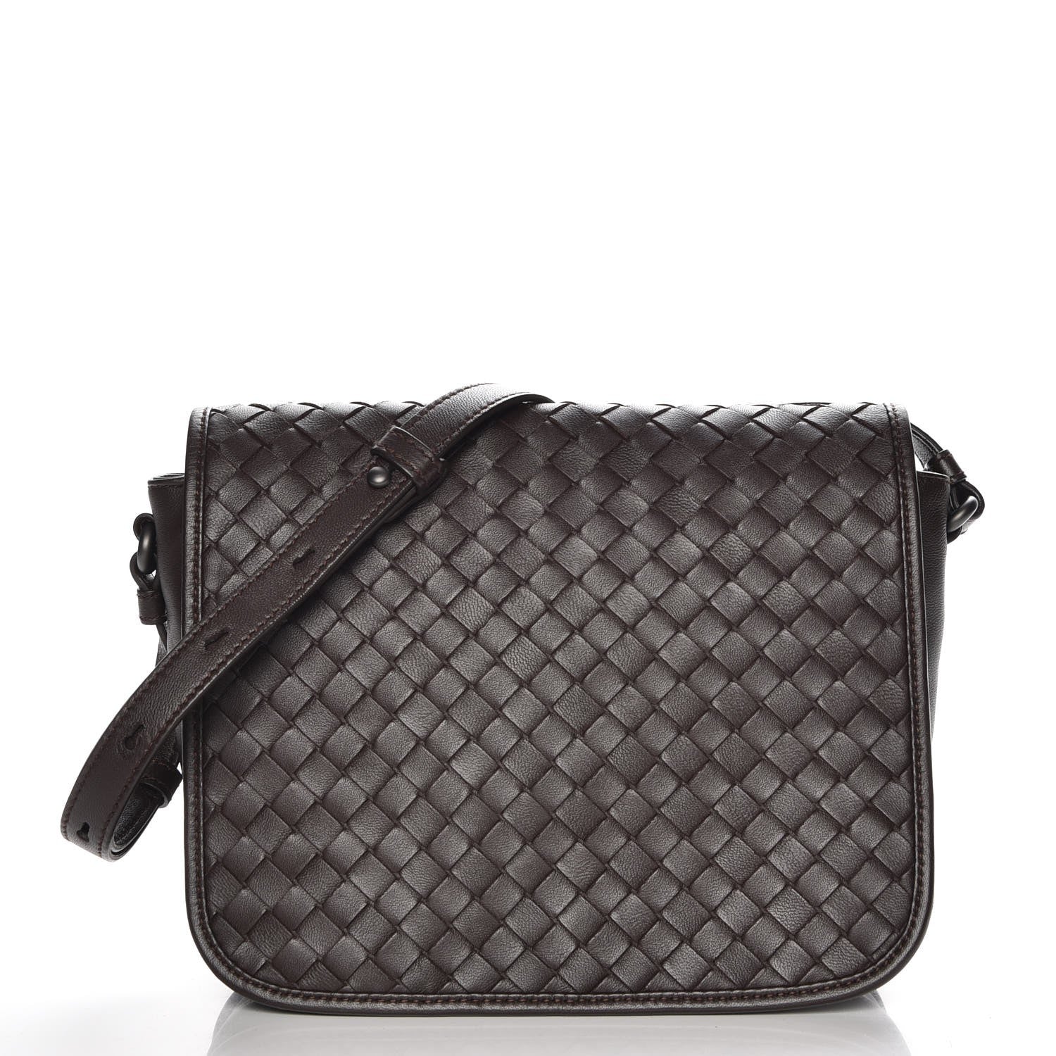 Bottega Veneta Nappa Intrecciato Messenger Bag Ebano 1 of 7