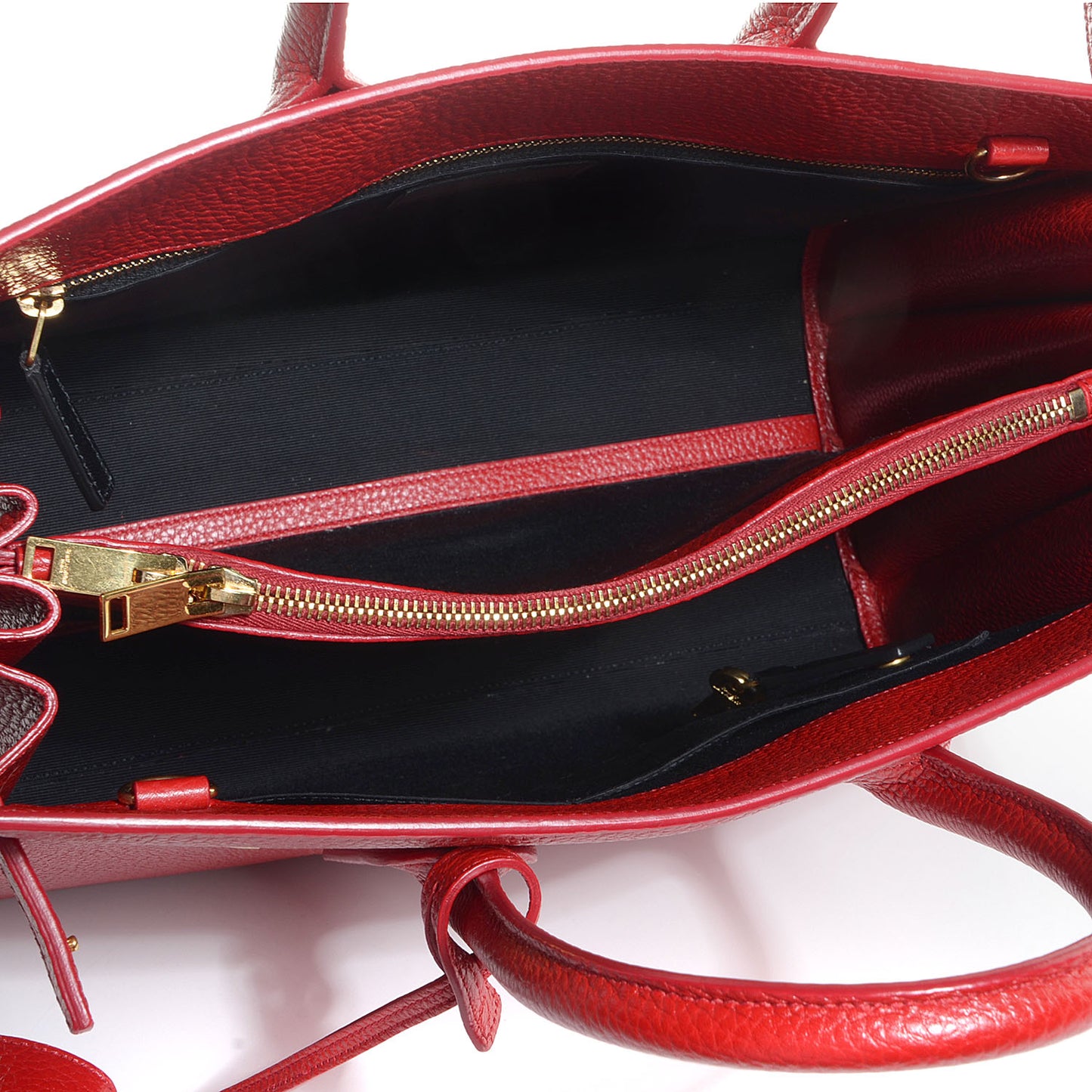 Grained Calfskin Small Sac De Jour Lipstick Red