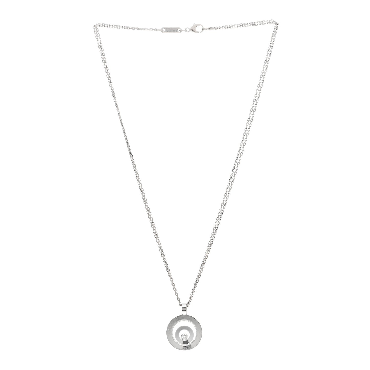 18K White Gold Diamond Happy Spirit Pendant Necklace