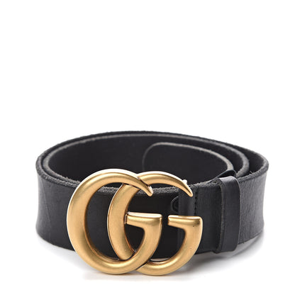 Gucci Faded Calfskin Double G 40mm Belt 80 32 Black 1 of 5
