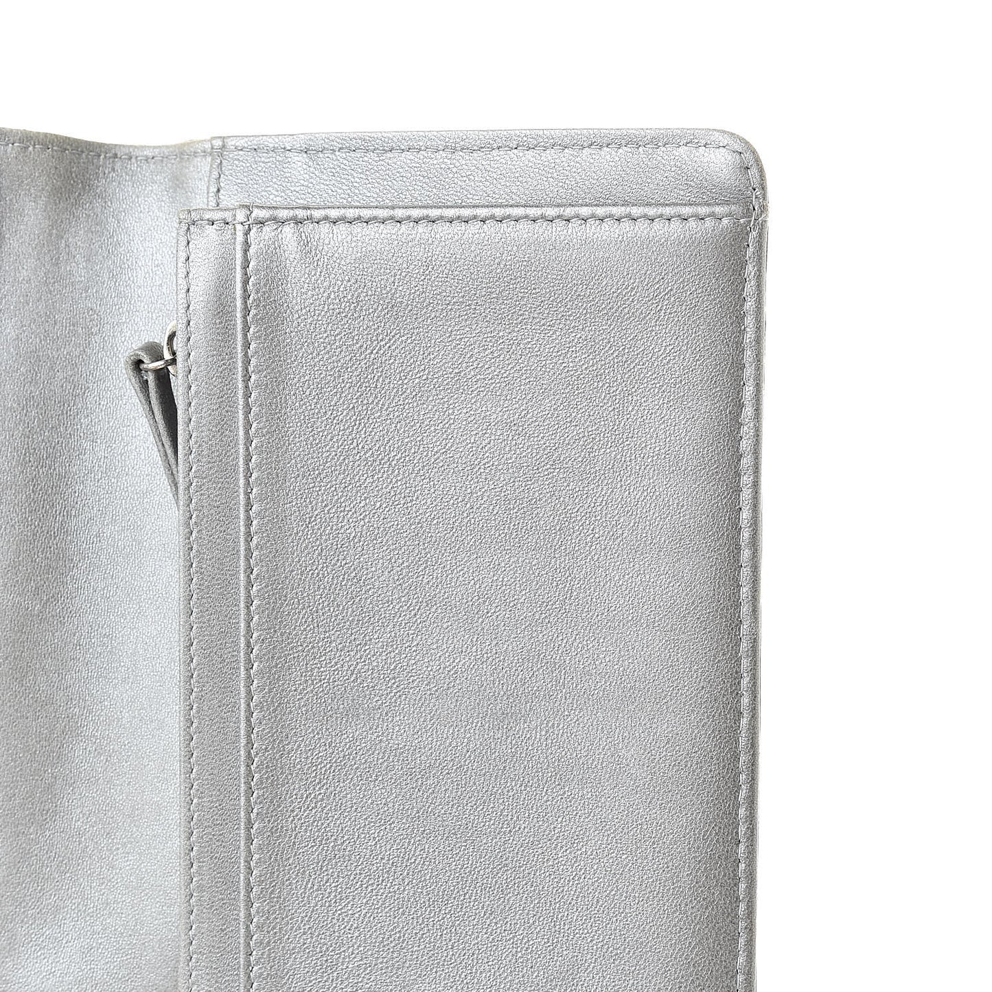 Lambskin Camellia Embossed Yen Wallet Black