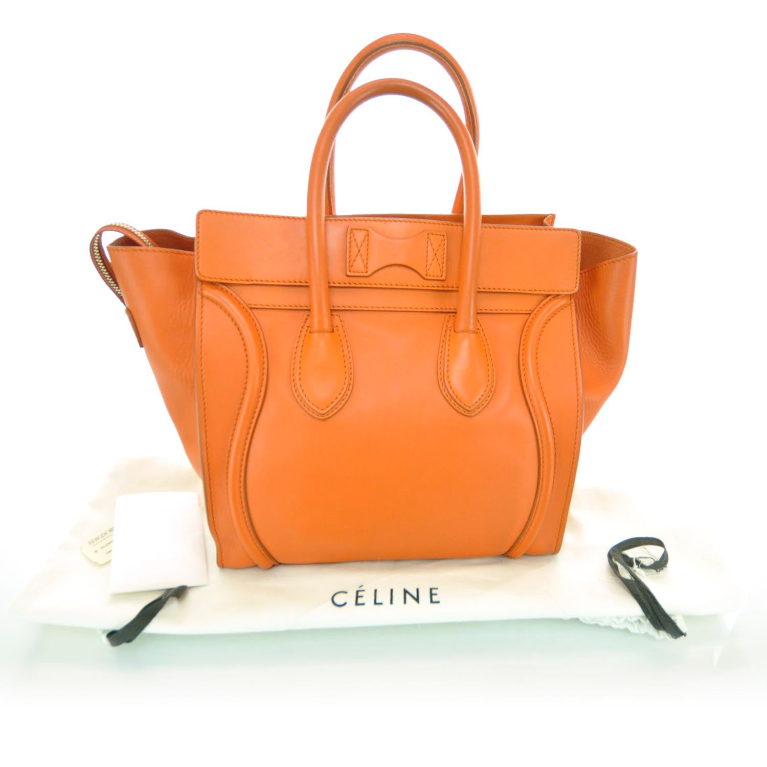 Celine Smooth Calfskin Mini Luggage Orange 3 of 10