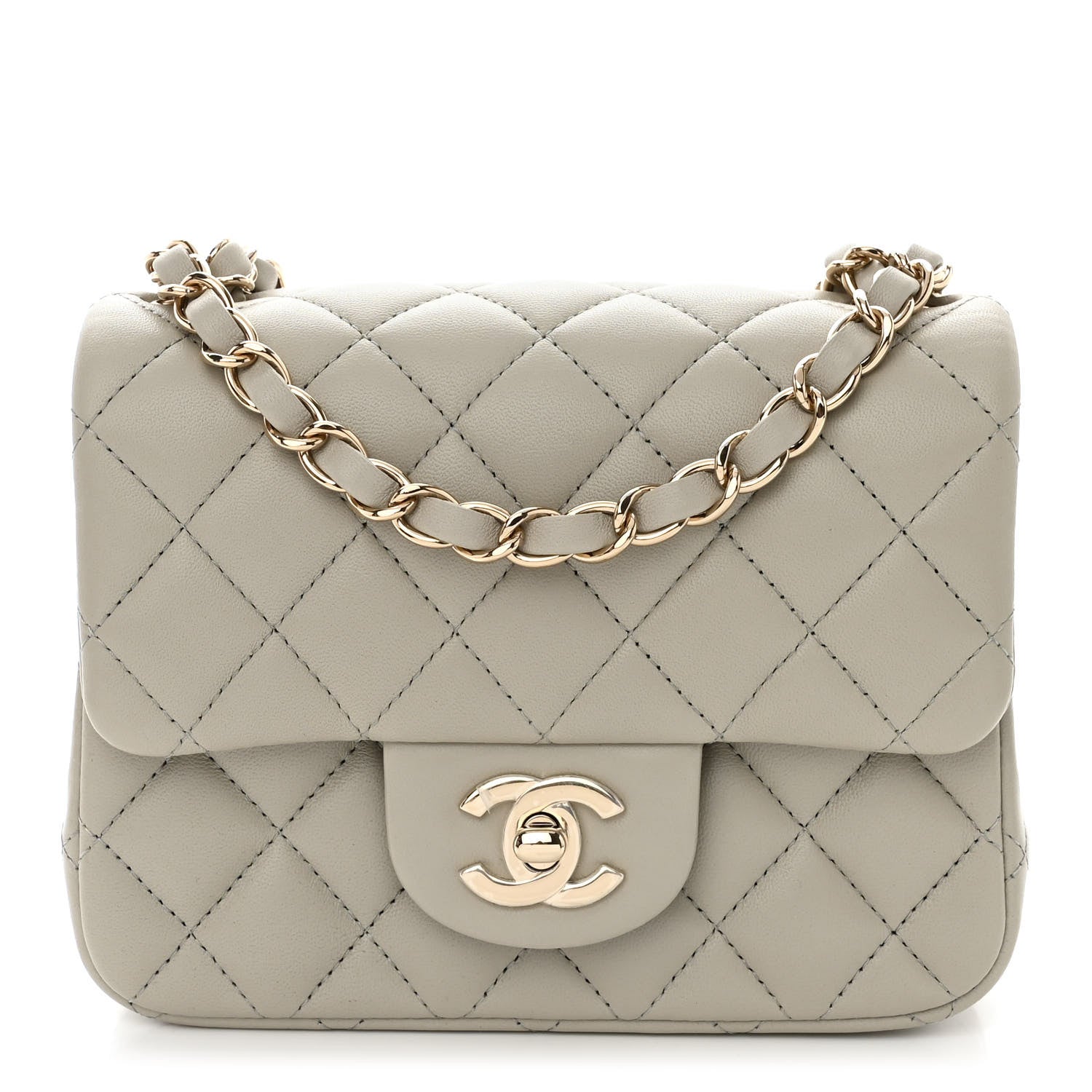 Chanel Lambskin Quilted Mini Square Flap Grey 1 of 11