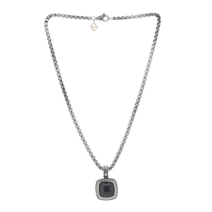David Yurman Sterling Silver 14K Yellow Gold Diamond Black Orchid 16mm Albion Pendant Necklace 3 of 6