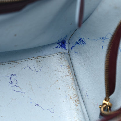 Celine Palmelato Mini Luggage Burgundy Azur Blue 14 of 33