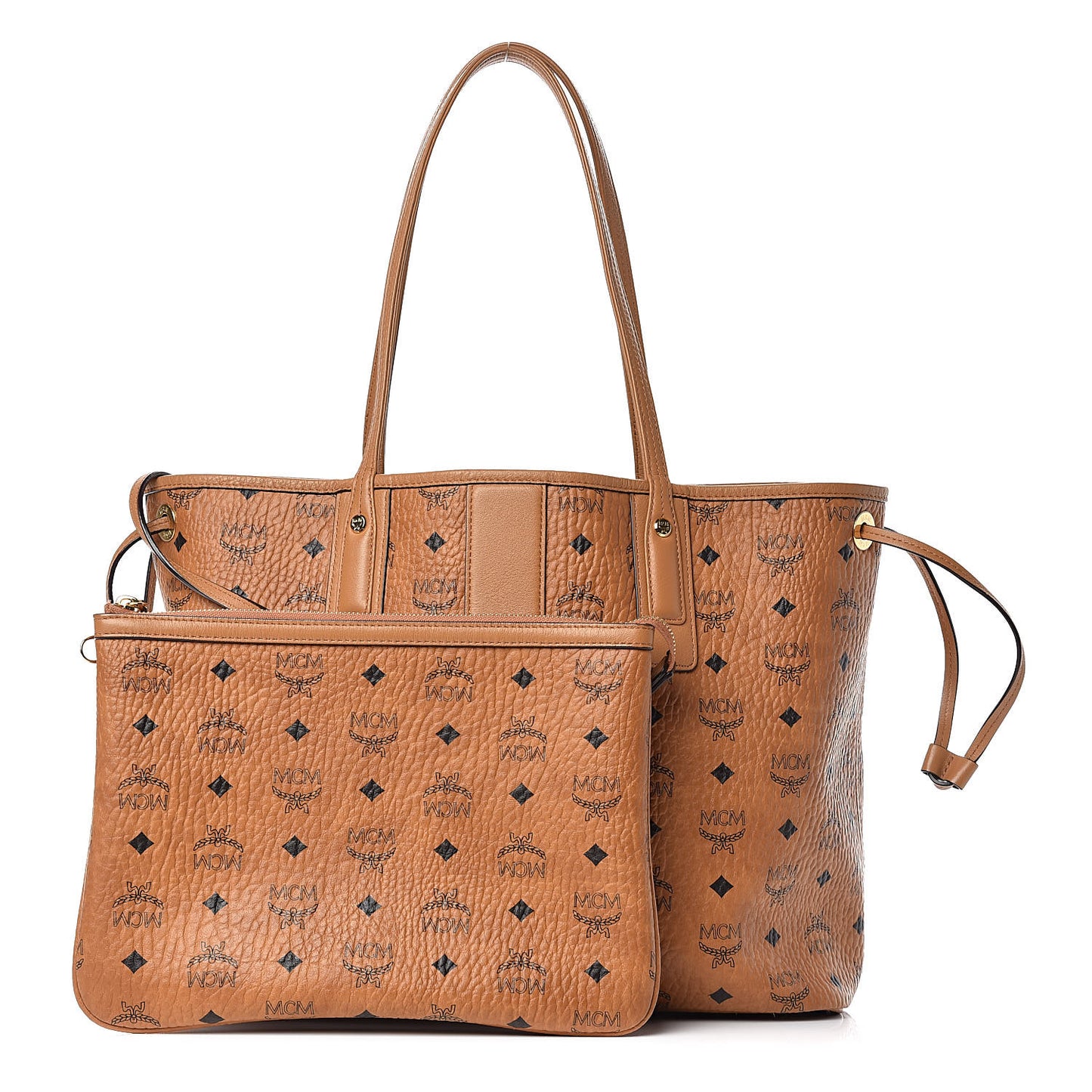 Visetos Medium Liz Reversible Shopper Tote Cognac