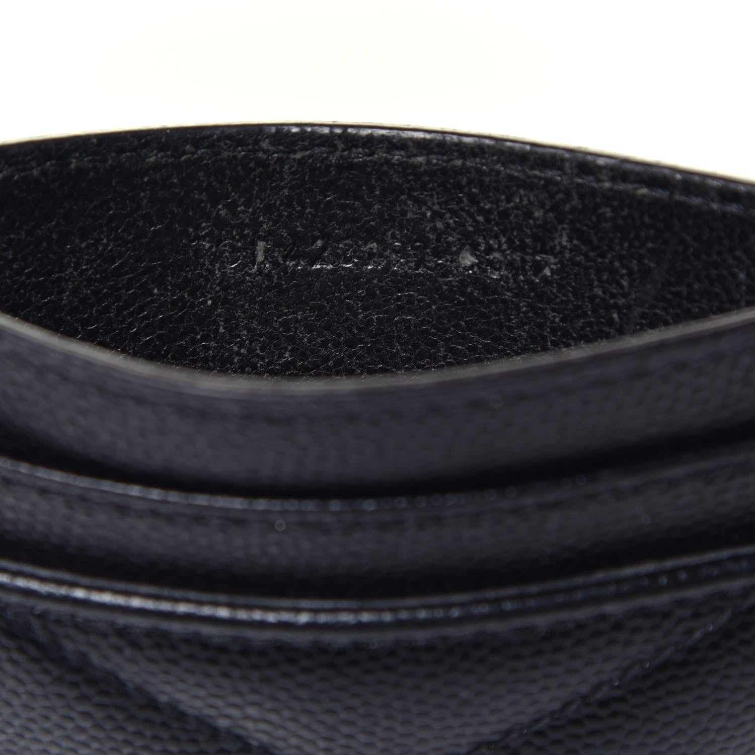 Saint Laurent Grain De Poudre Matelasse Chevron Monogram Credit Card Case Black 7 of 7