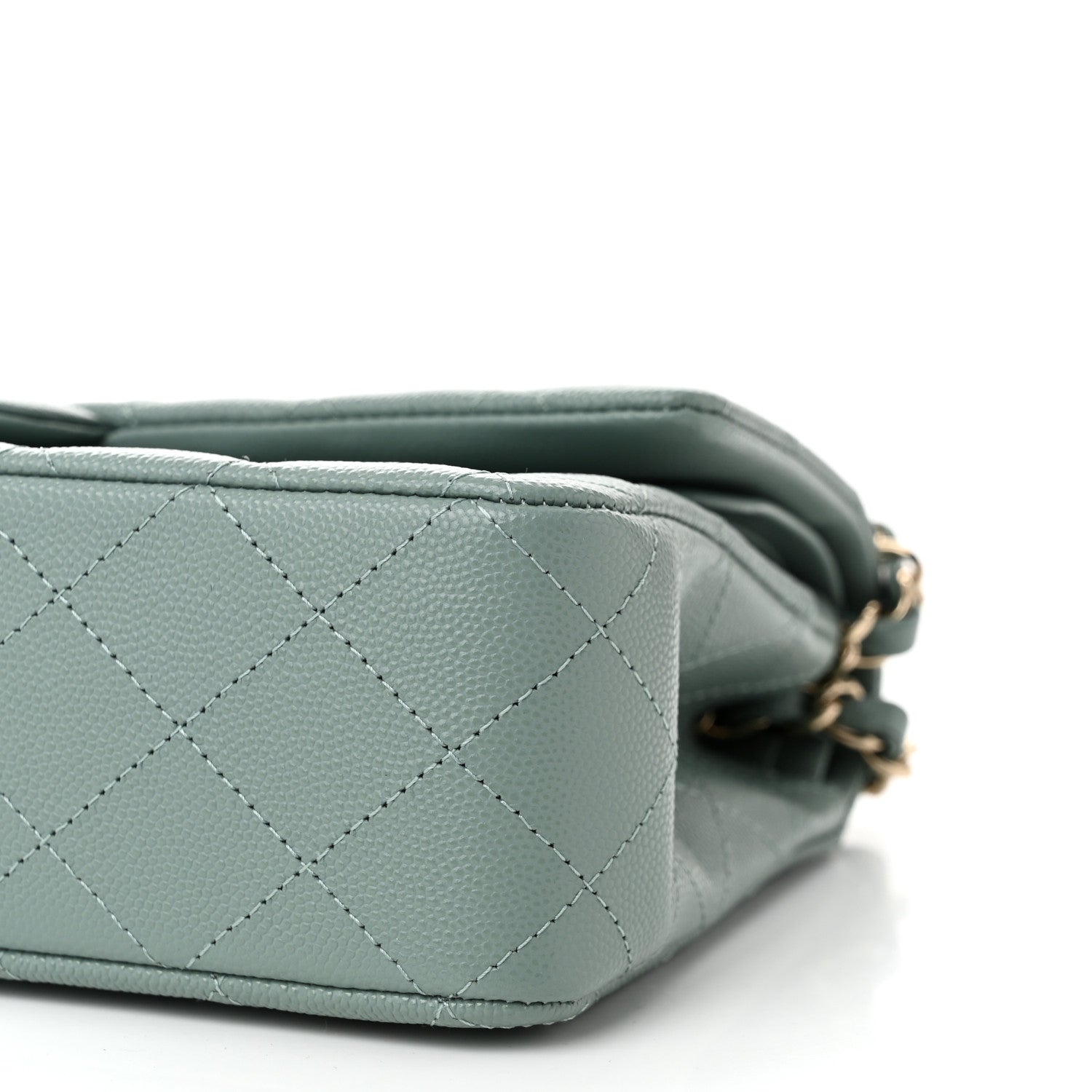 Chanel Caviar Quilted Medium Double Flap Dark Green 10 of 11