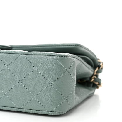 Chanel Caviar Quilted Medium Double Flap Dark Green 10 of 11