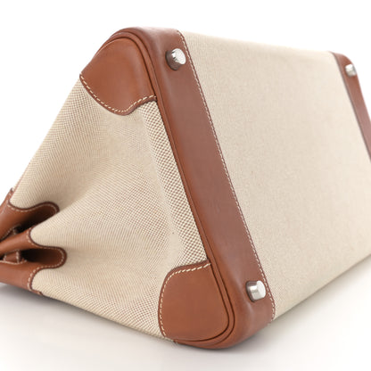 Hermes Toile Barenia Birkin 35 Fauve 9 of 12