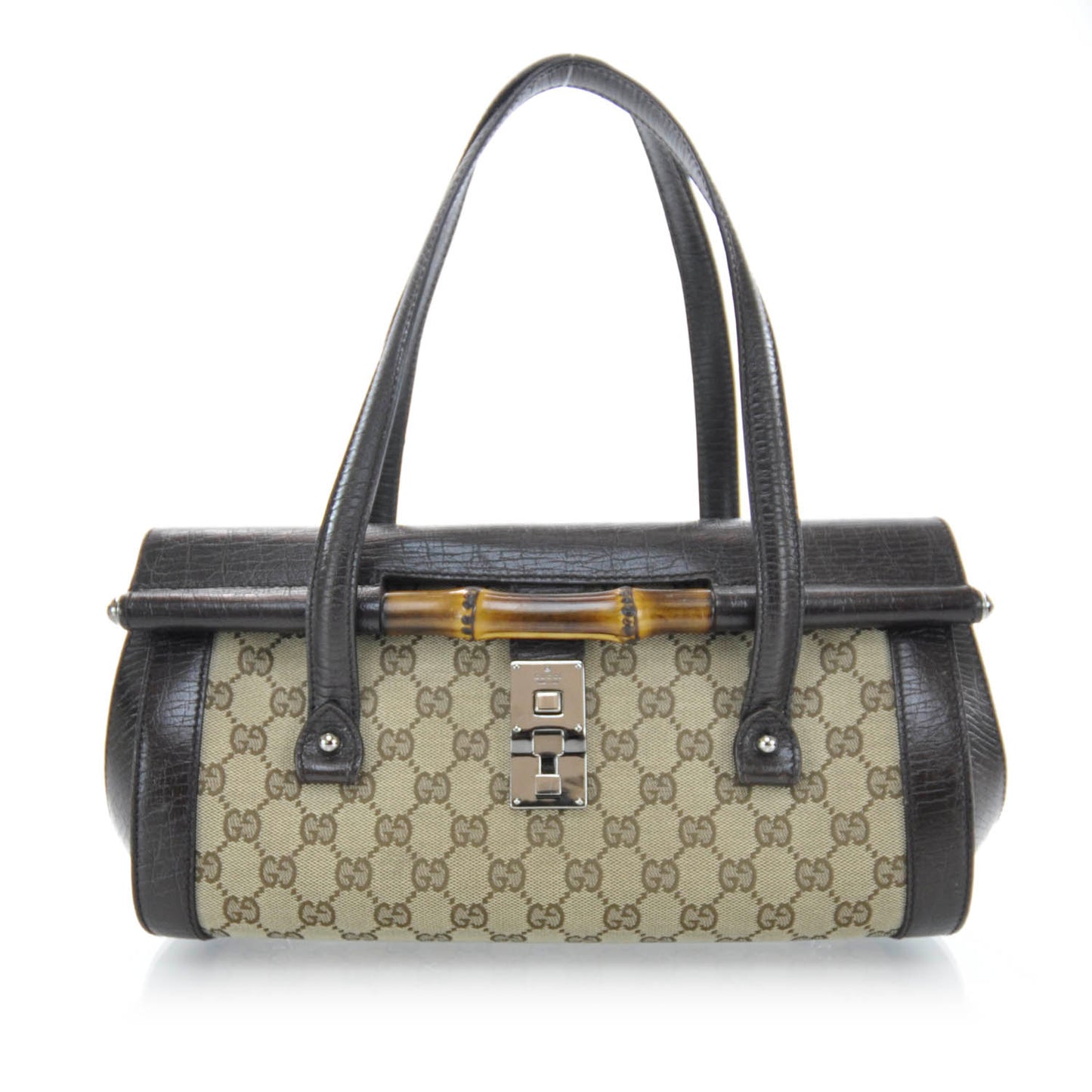 Monogram Bamboo Bullet Satchel Brown