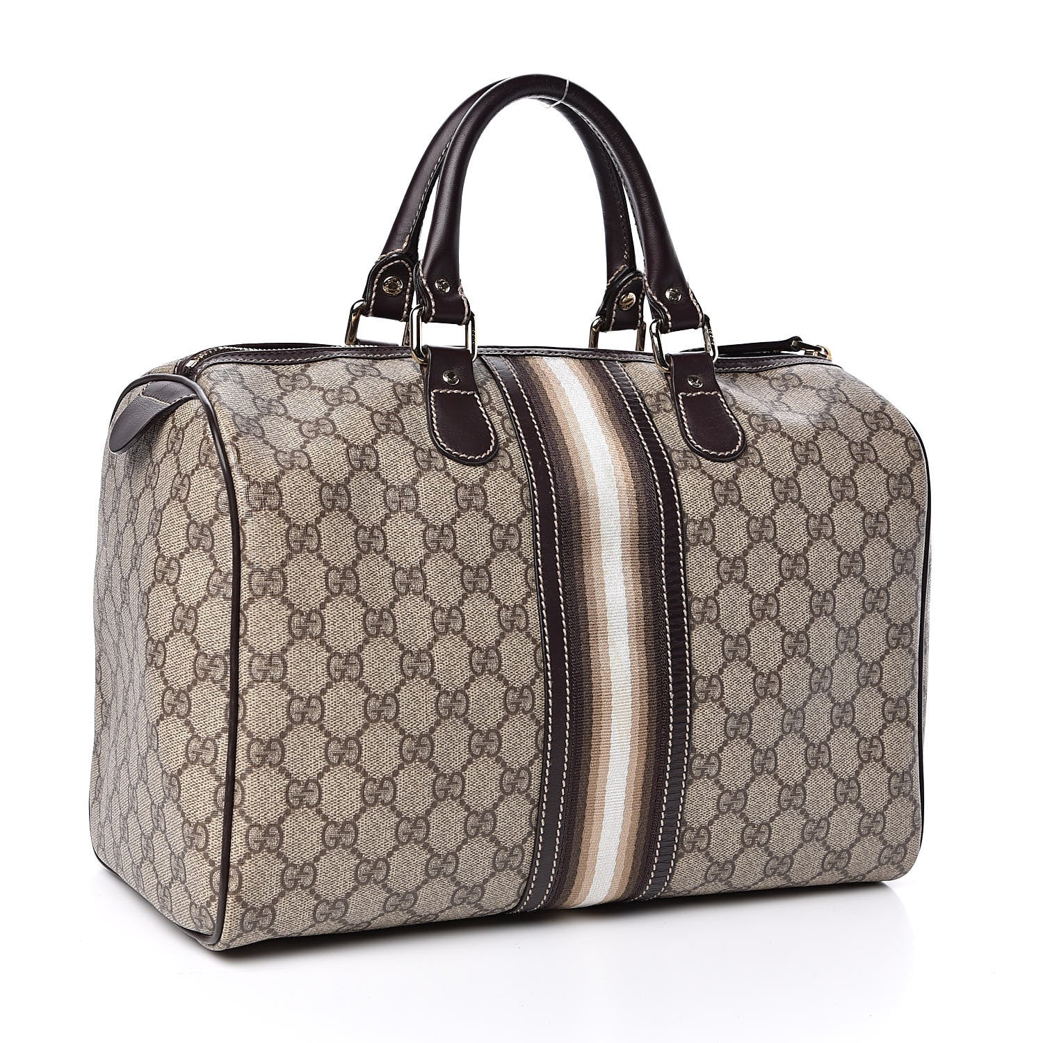 Gucci GG Plus Monogram Web Medium Joy Boston Dark Brown 3 of 10