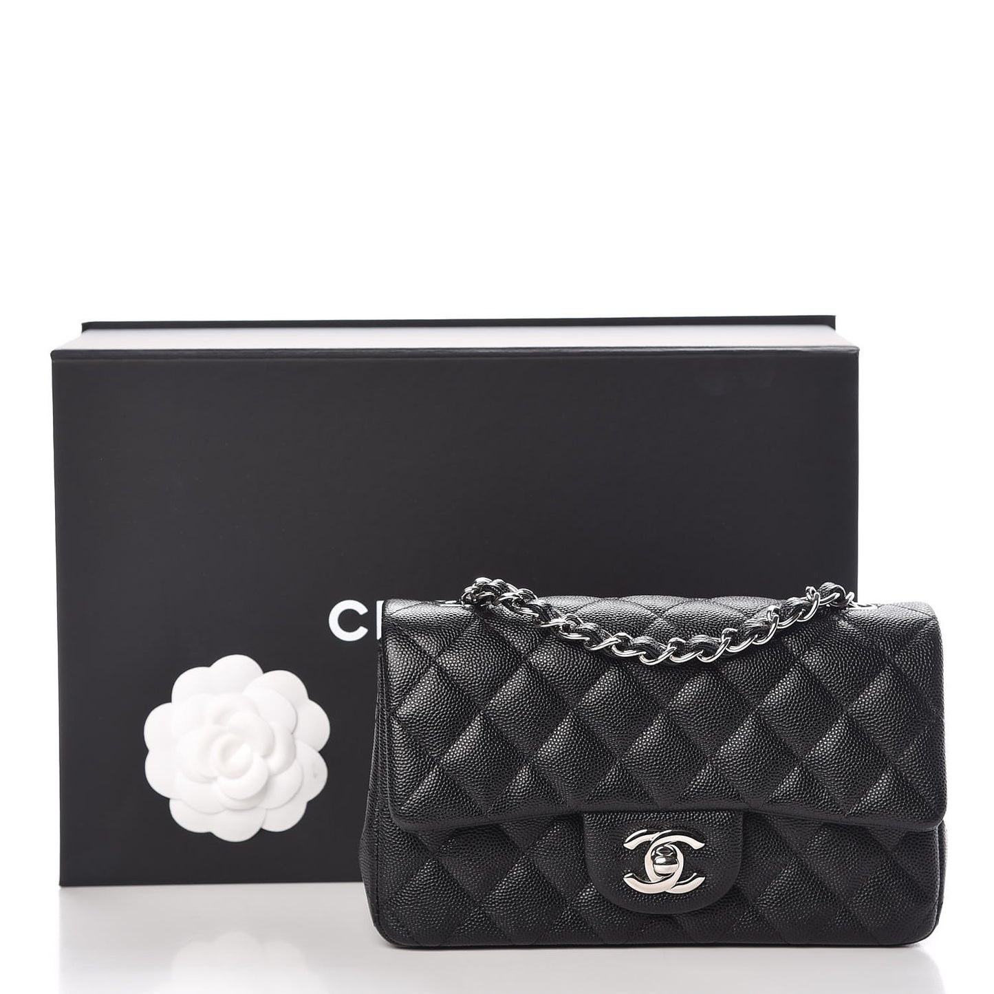 Caviar Quilted Mini Rectangular Flap Black