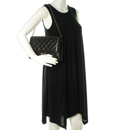Chanel Lambskin Quilted Clutch With Chain Flap Black 2 of 8