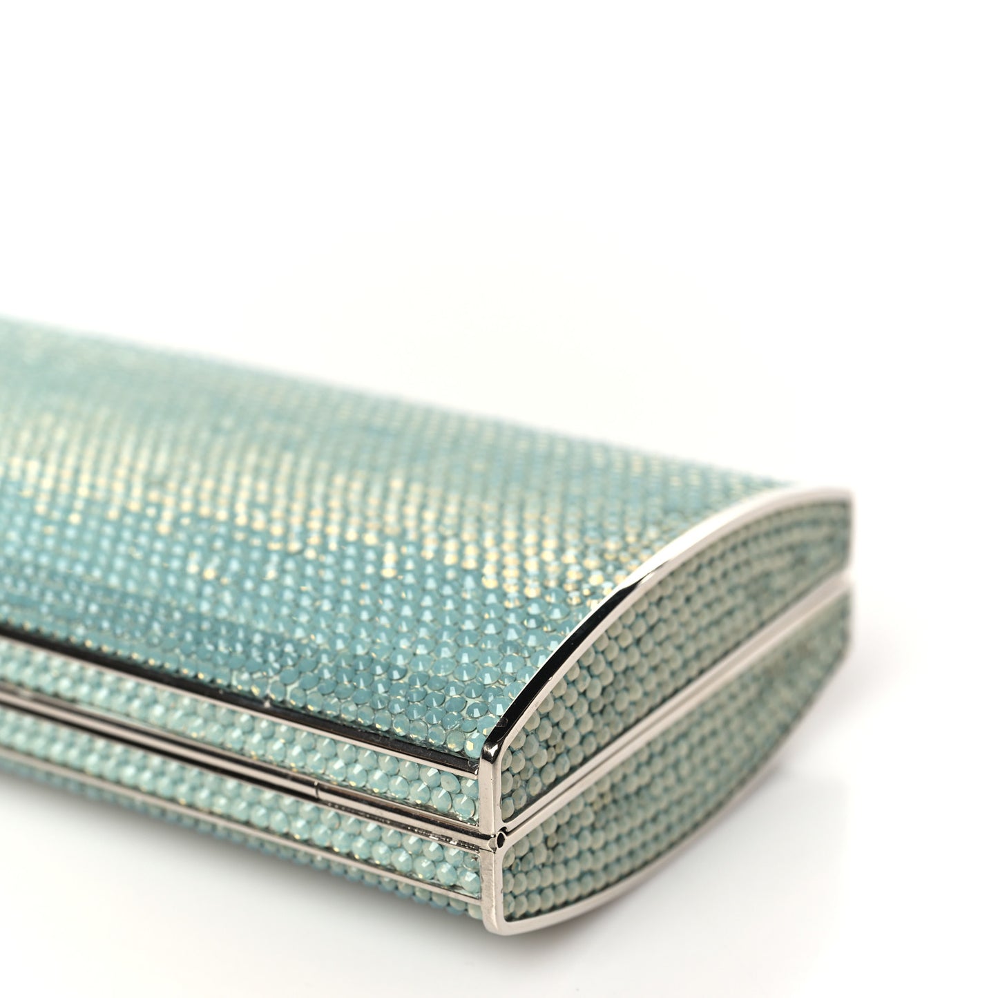 Swarovski Crystal Minaudiere Clutch Aquamarine