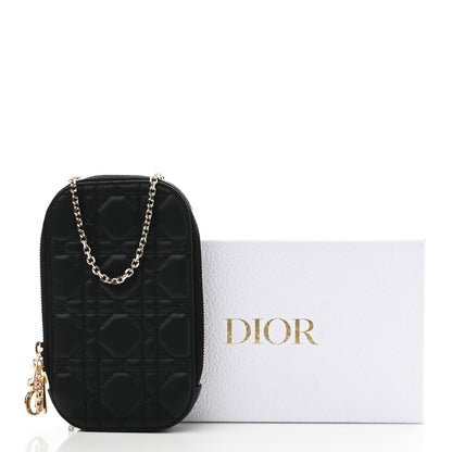 Christian Dior Lambskin Cannage Lady Dior Phone Holder Black 8 of 8