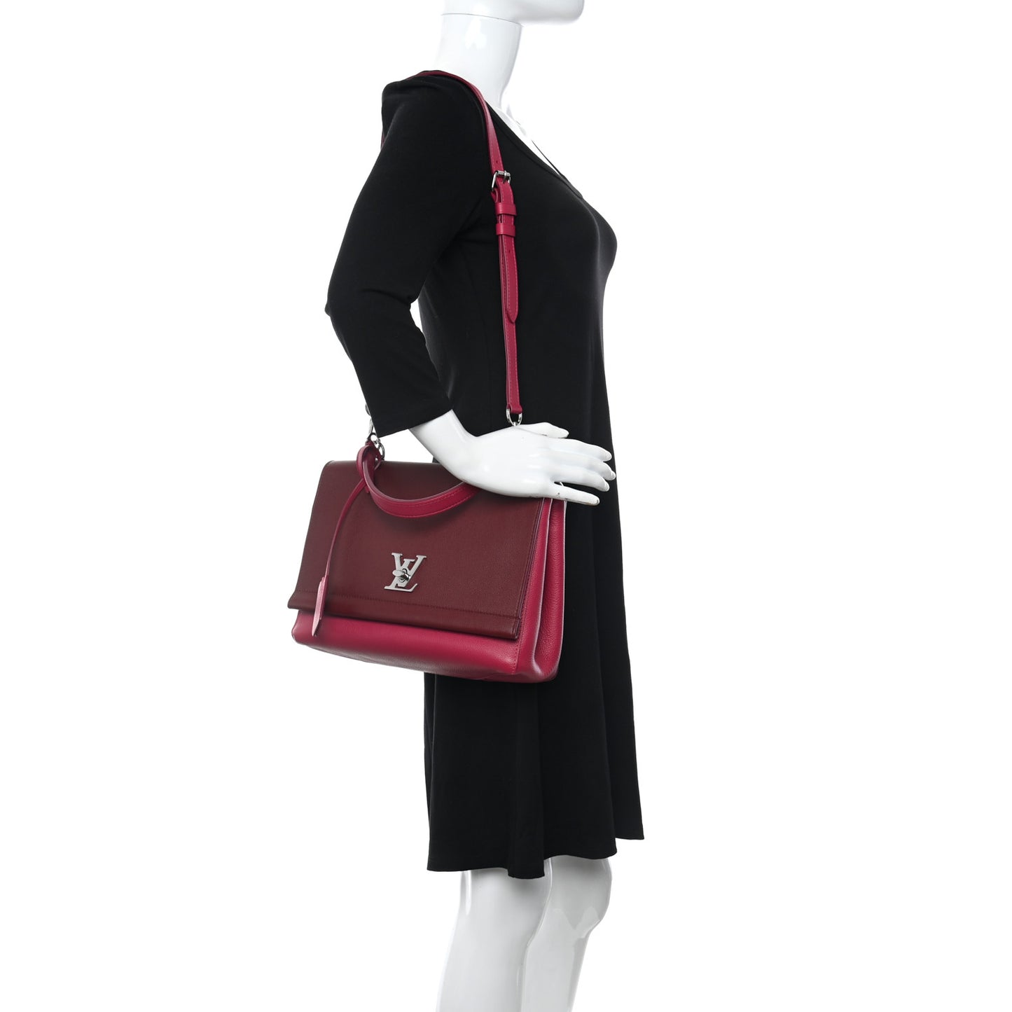 Calfskin Lock Me II Pink Red