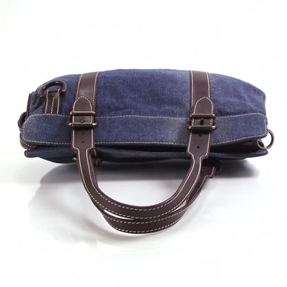 Fendi Denim Buckle Strap Shoulder Bag Blue 4 of 9