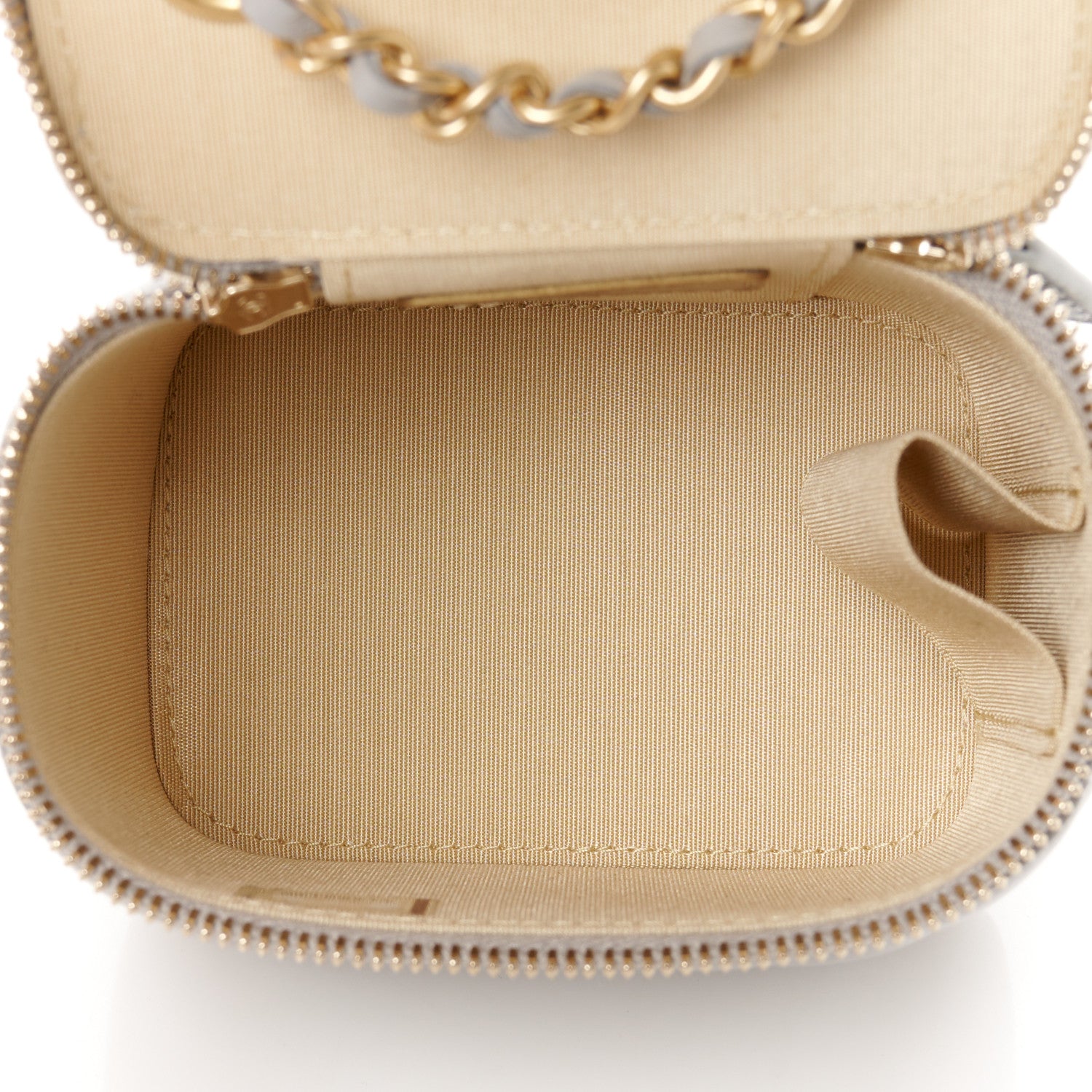 Chanel Lambskin Quilted Pearl Crush Mini Vanity Case With Chain Grey 5 of 10