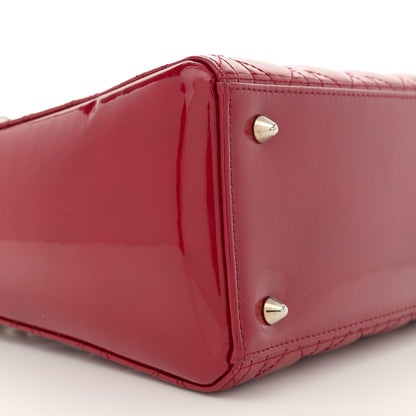 Christian Dior Patent Cannage Medium Lady Dior Red 9 of 10
