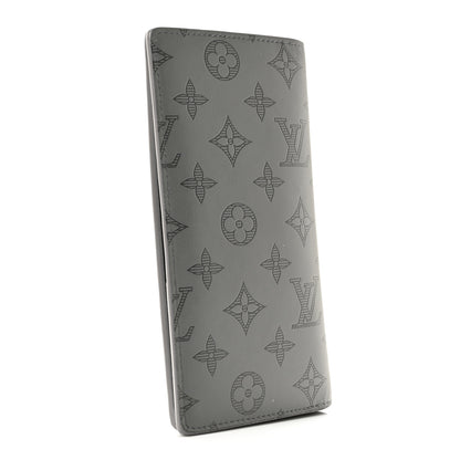 Louis Vuitton Calfskin Monogram Shadow Brazza Wallet Anthracite Gray 3 of 9