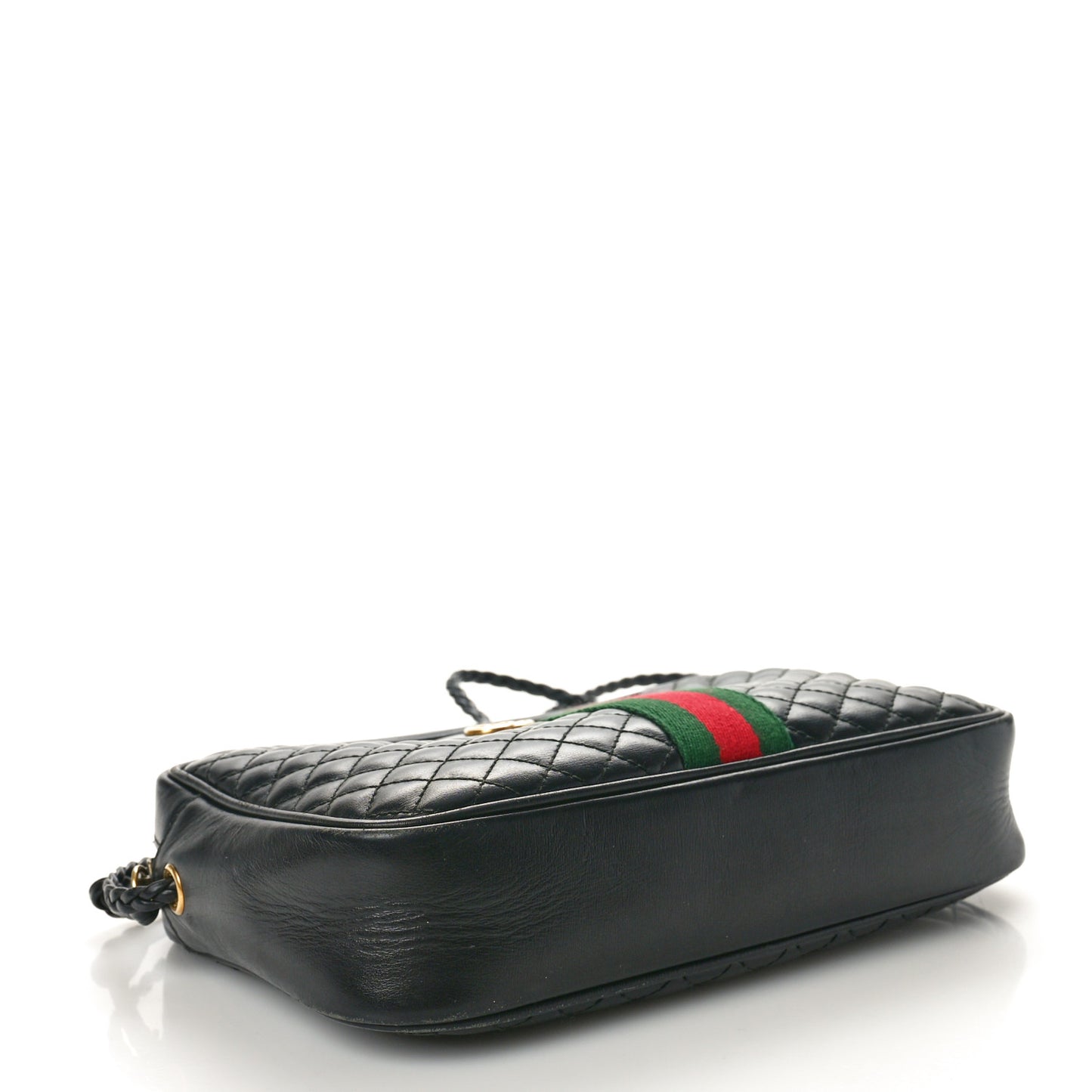 Calfskin Web Trapuntata Small GG Shoulder Bag Black