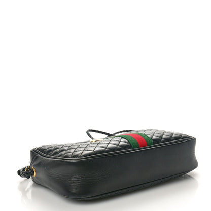 Gucci Calfskin Web Trapuntata Small GG Shoulder Bag Black 4 of 12