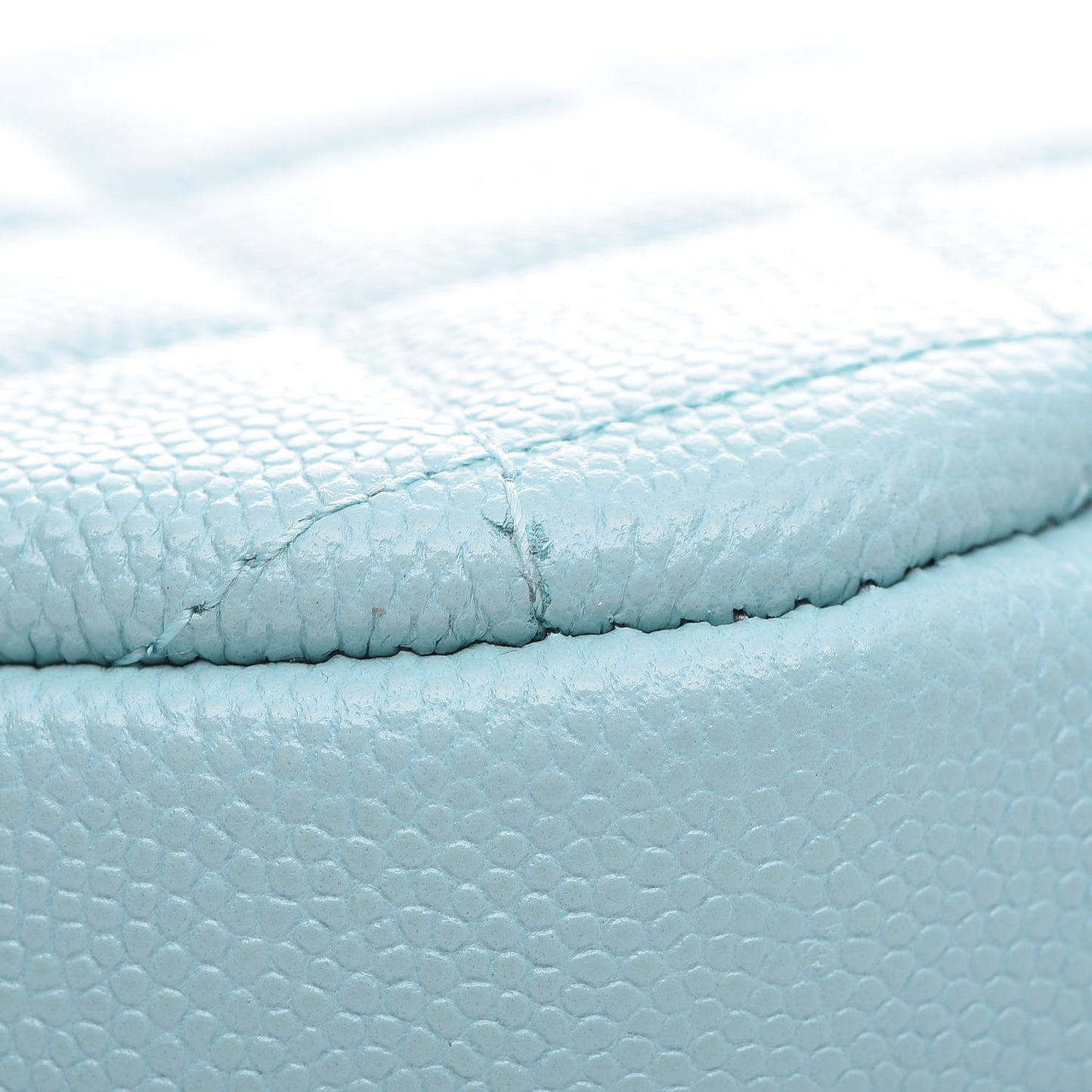 Caviar Quilted Zip Around Classic Coin Purse Light Blue