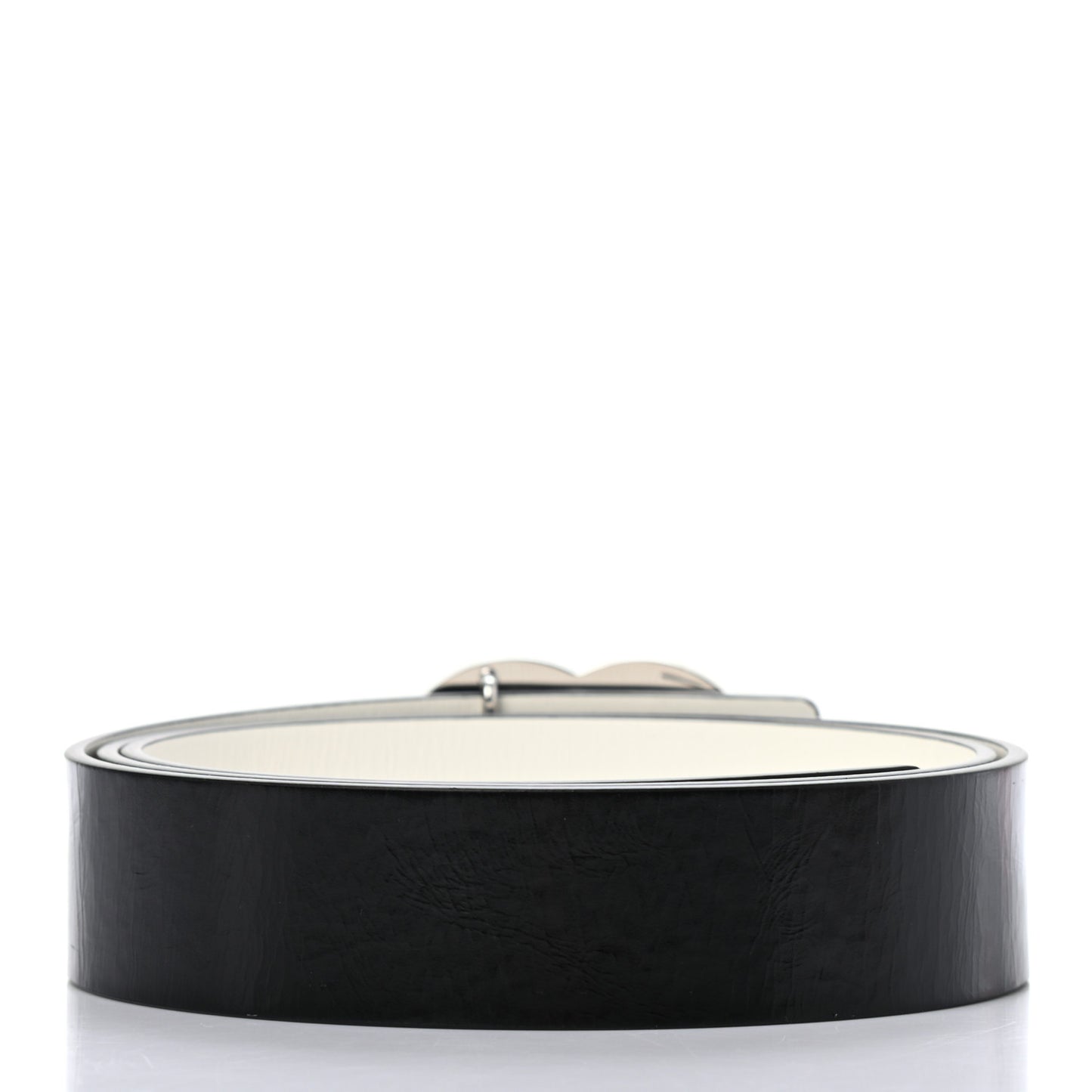 Patent Calfskin CC Reversible Belt 105 Black White