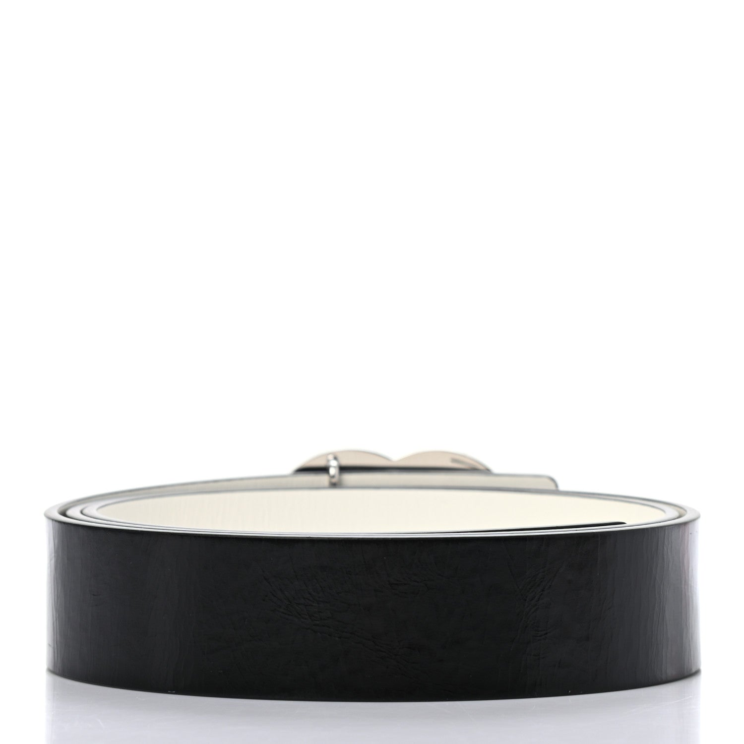 Chanel Patent Calfskin CC Reversible Belt 105 Black White 2 of 5