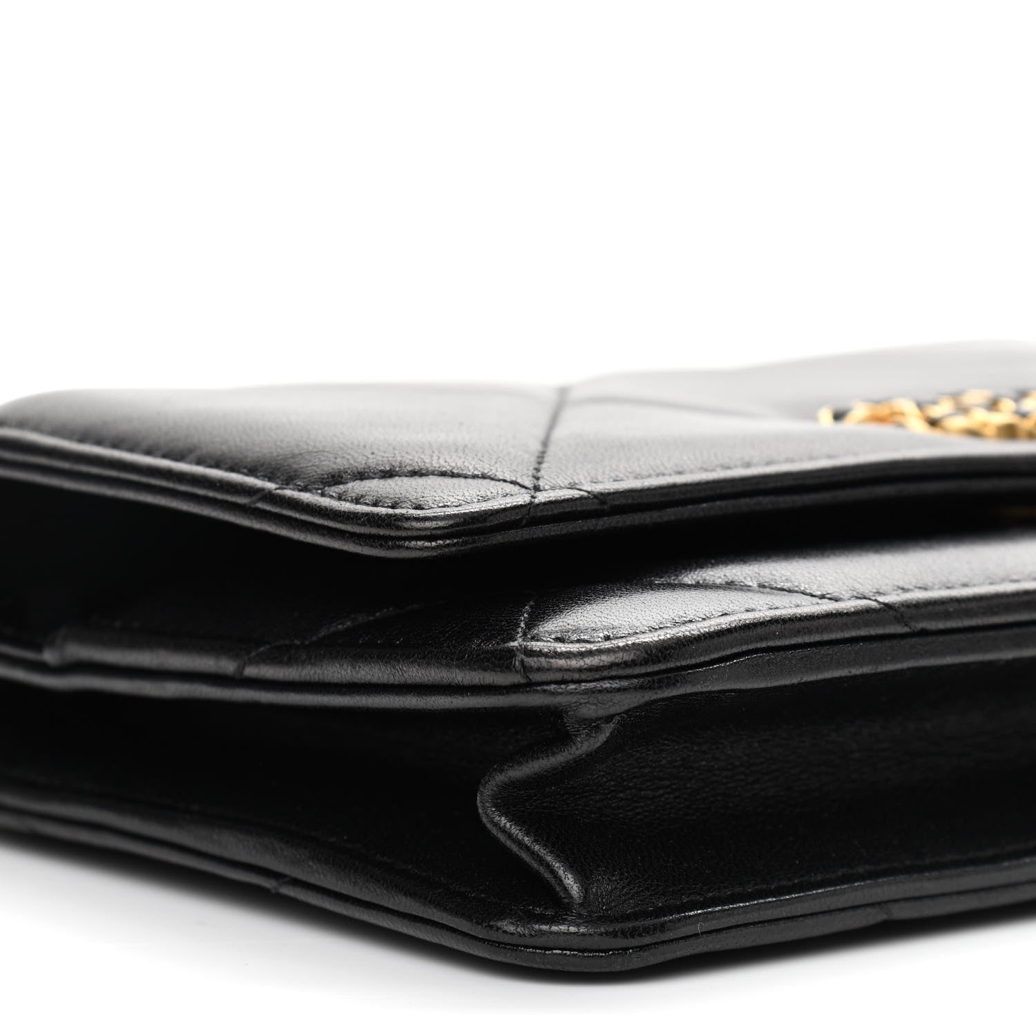 Chanel Lambskin Quilted Chanel 19 Wallet On Chain WOC Black 10 of 15