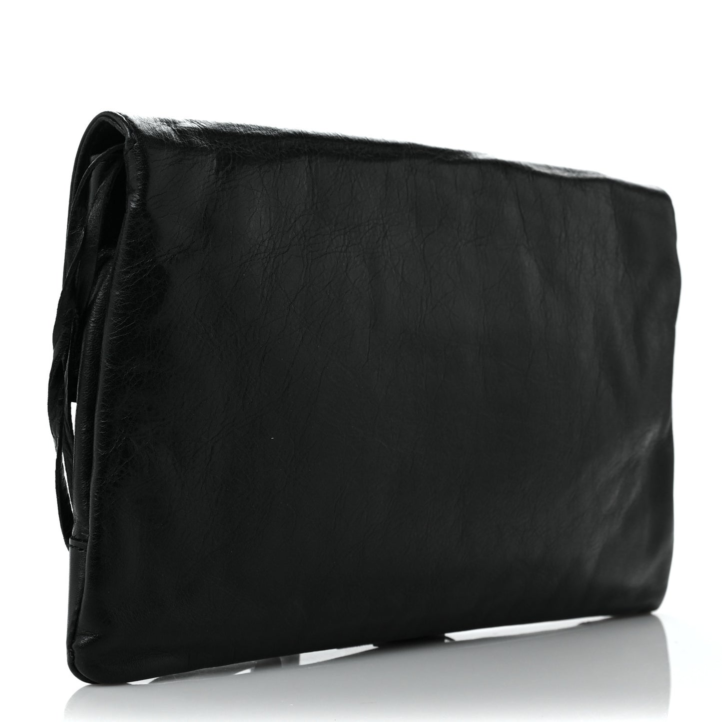 Agneau Classic Hardware Envelope Clutch Black