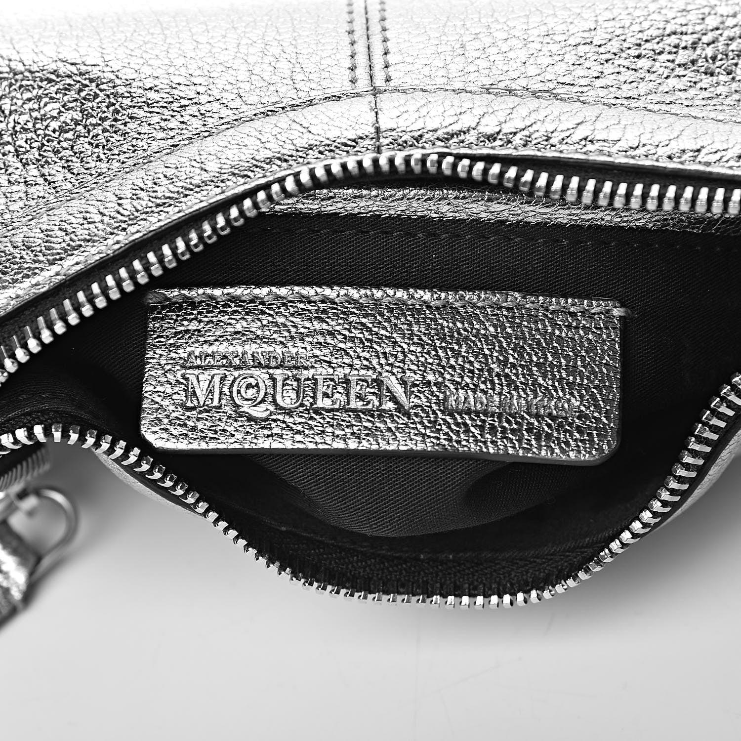 Alexander McQueen Metallic Lambskin De Manta Clutch Silver 6 of 10
