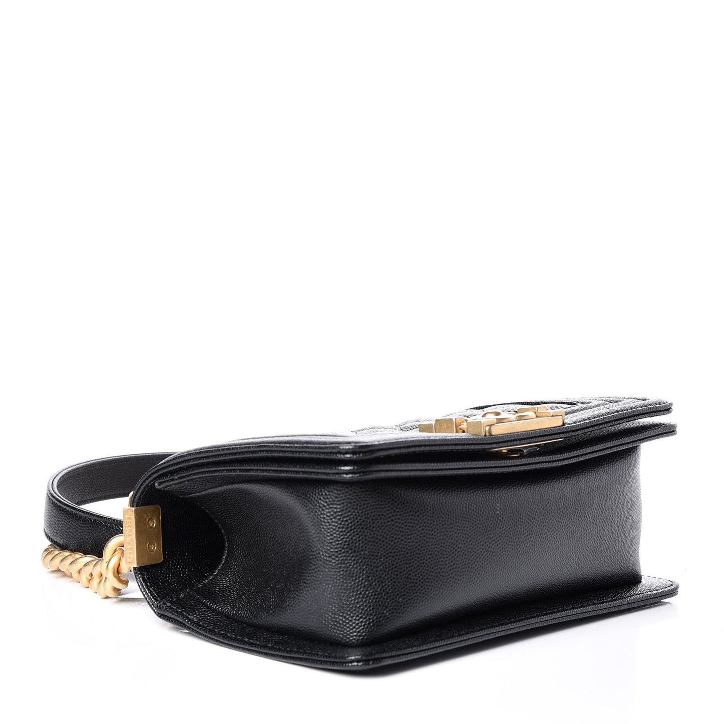 Caviar Quilted Small Boy Flap Black