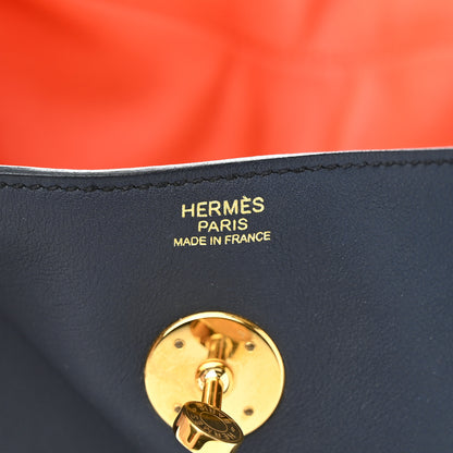 Hermes Swift Verso Lindy 30 Bleu Indigo Orange Poppy 6 of 12