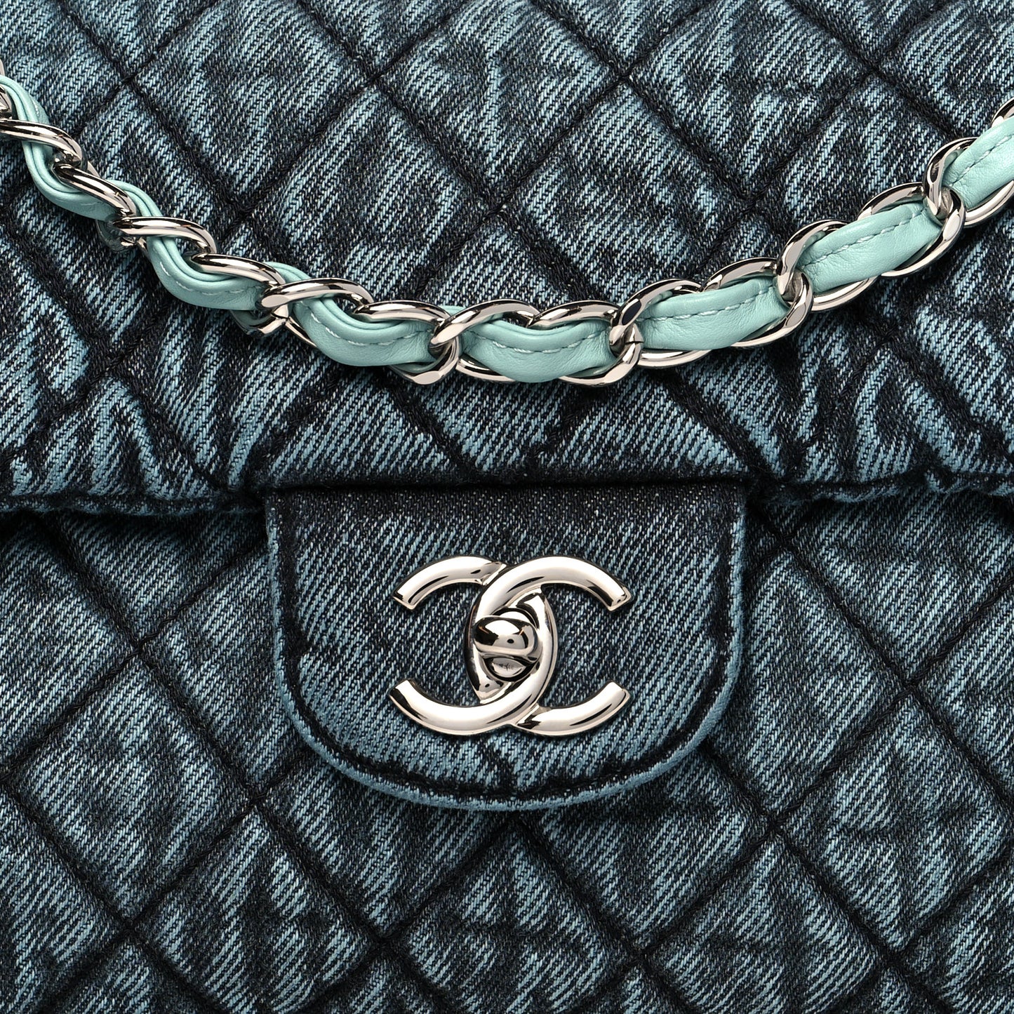Denim Quilted Denimpression Flap Blue Black