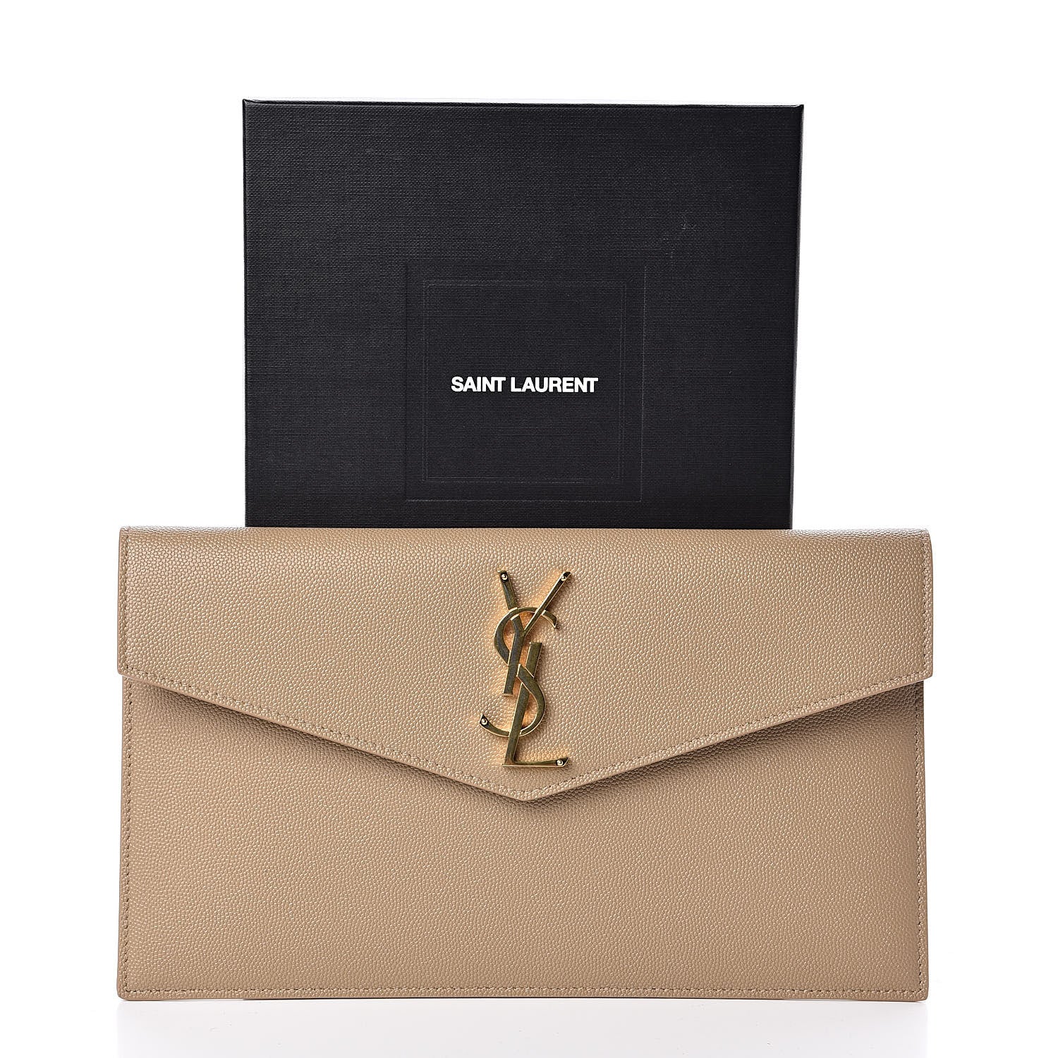 Saint Laurent Grain De Poudre Uptown Pouch Dark Latte 8 of 8