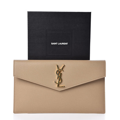 Saint Laurent Grain De Poudre Uptown Pouch Dark Latte 8 of 8