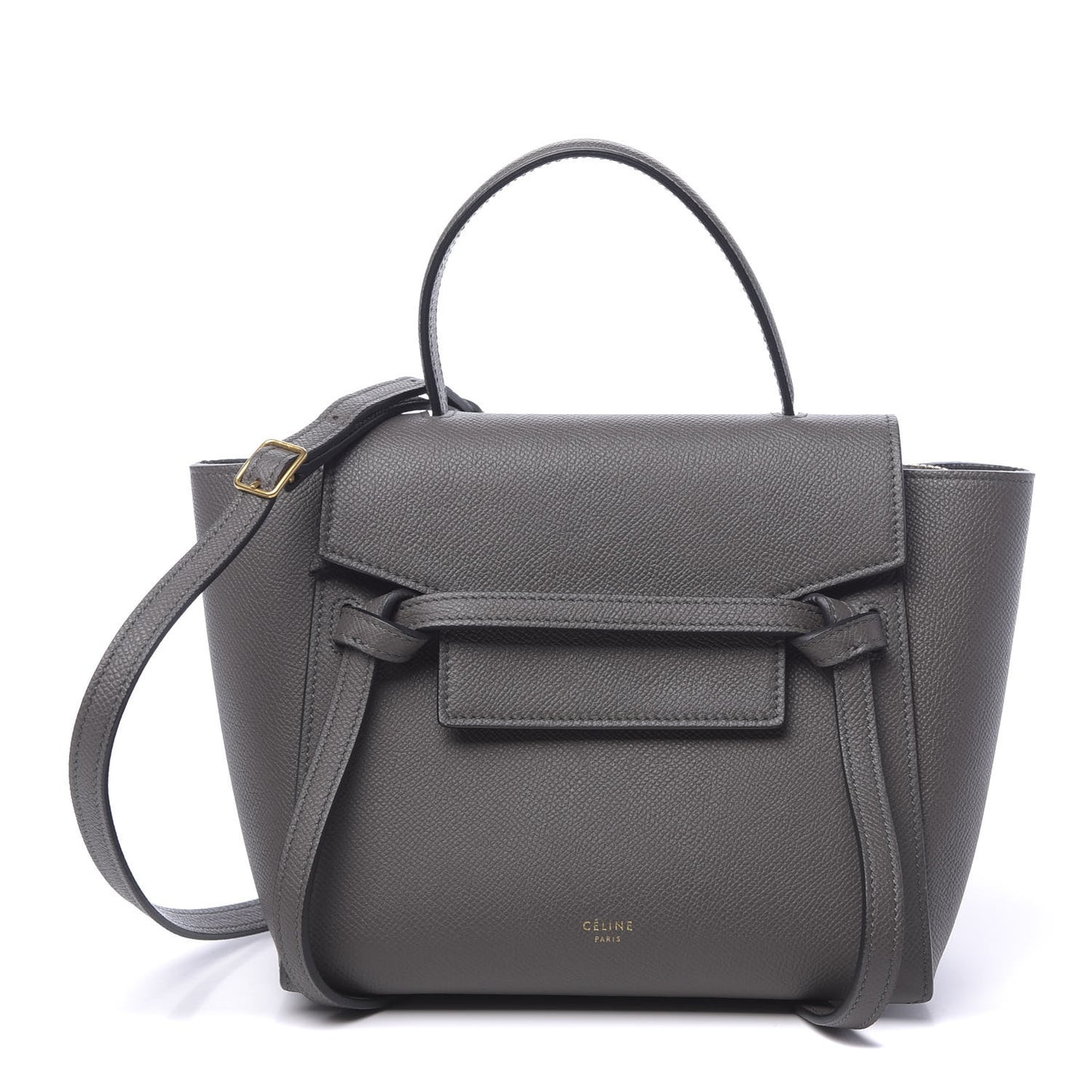 Grained Calfskin Nano Belt Bag Grey