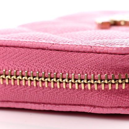 Chanel Caviar Quilted Enamel CC Zip Around Coin Purse Pink 11 of 11