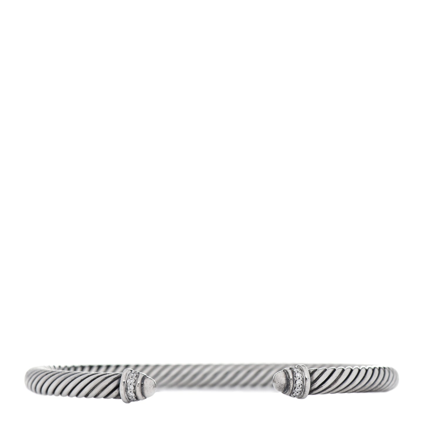Sterling Silver Diamond 5mm Cable Classics Dome Bracelet
