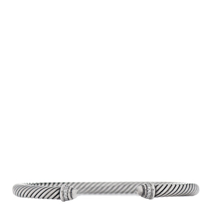David Yurman Sterling Silver Diamond 5mm Cable Classics Dome Bracelet 1 of 4