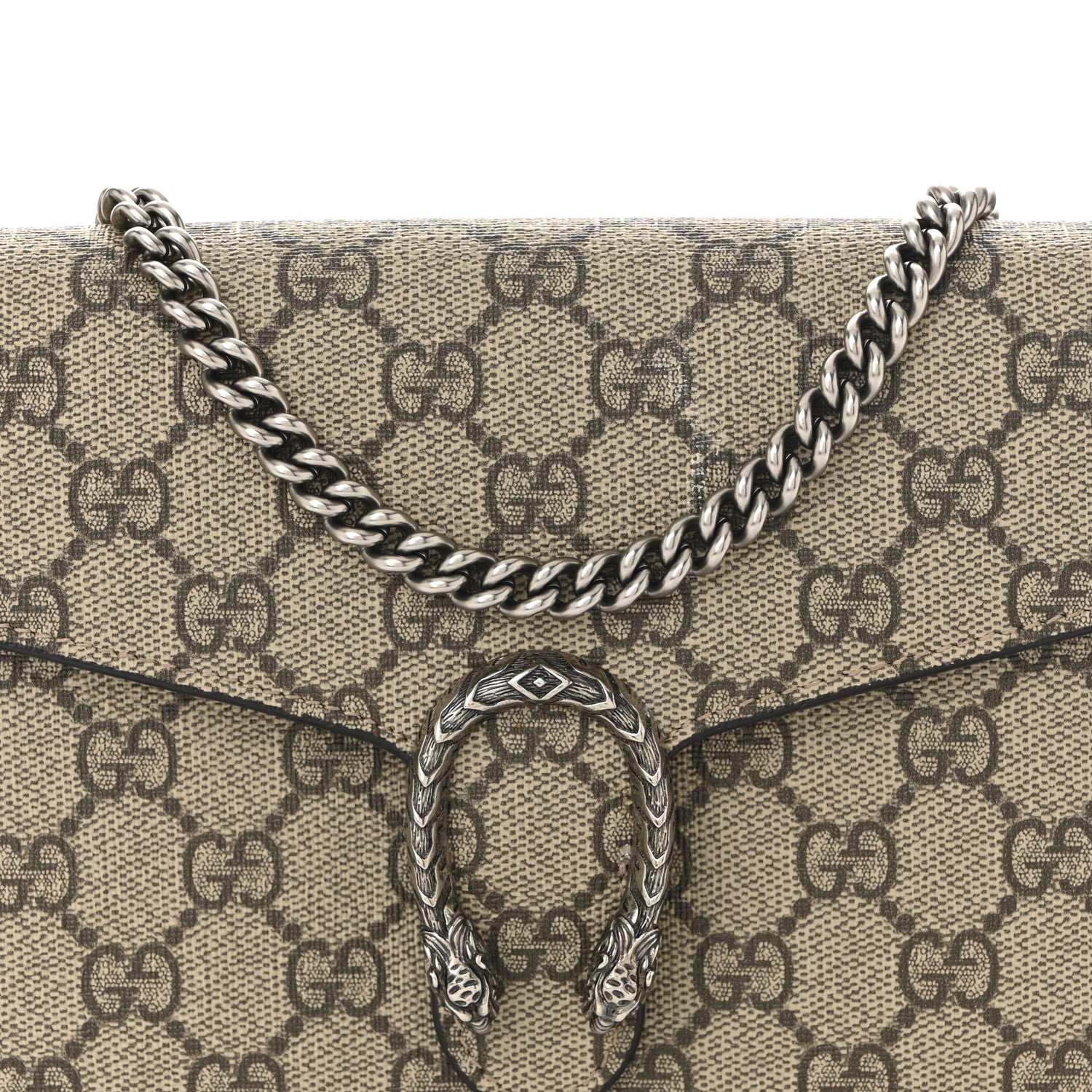 Gucci GG Supreme Monogram Mini Dionysus Chain Wallet Beige Vulcanic Red 14 of 21