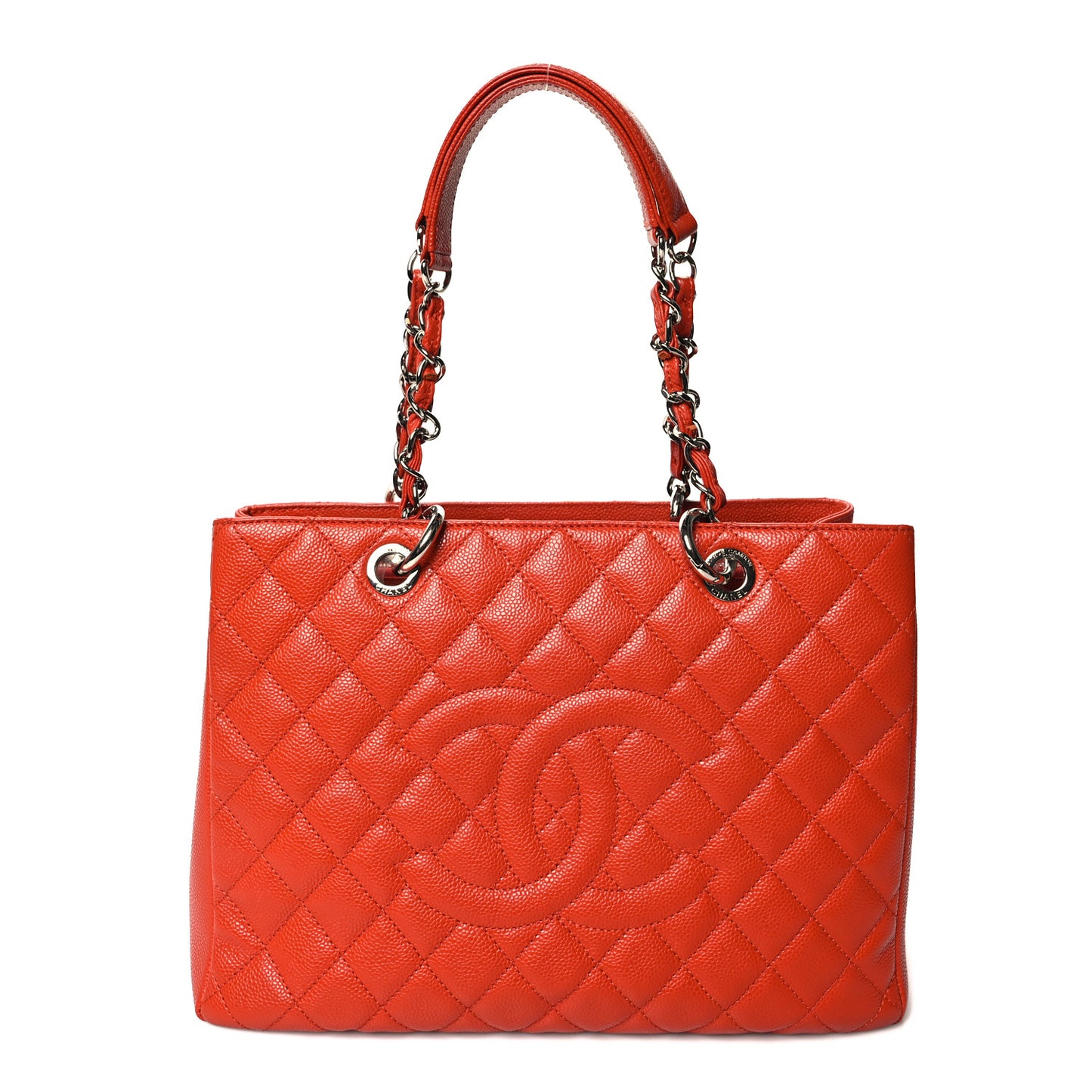Caviar Quilted Grand Shopping Tote GST Orange