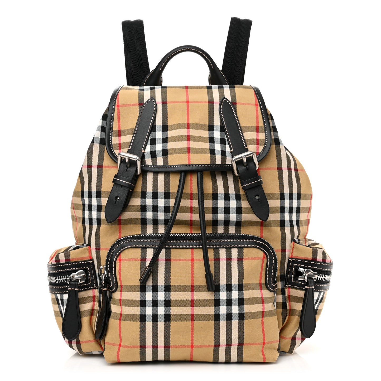 Nylon Vintage Check Medium Rucksack Backpack Antique Yellow