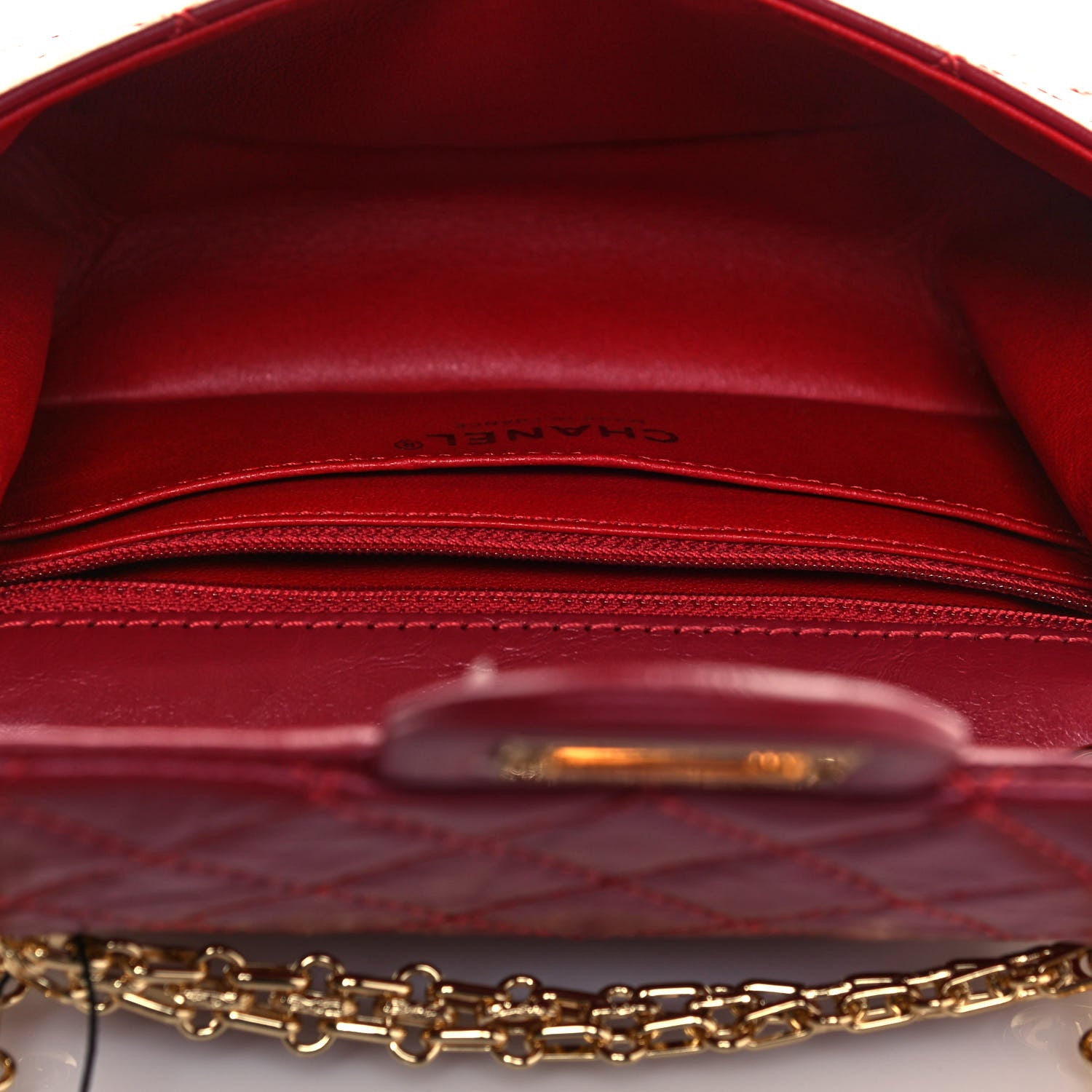 Chanel Aged Calfskin Quilted 2.55 Reissue Mini Flap Red 5 of 15