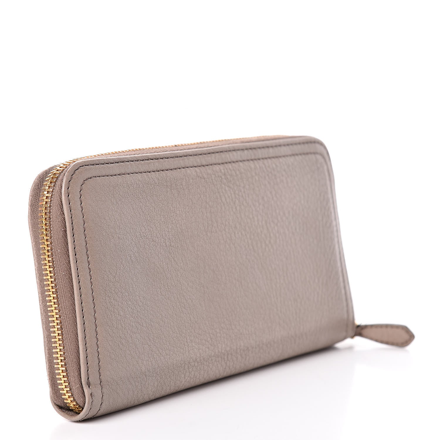 Prada Vitello Daino Zip Around Wallet Argilla 3 of 11