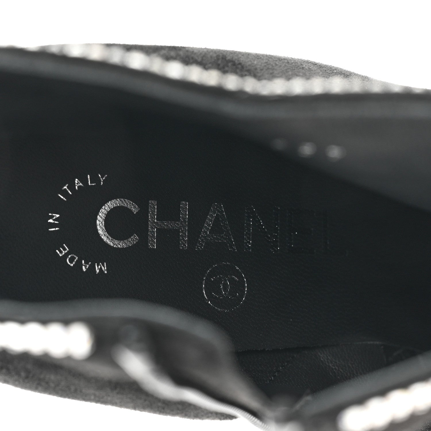 Chanel Suede Grosgrain Crystal Star Short Boots 38.5 Black 7 of 8