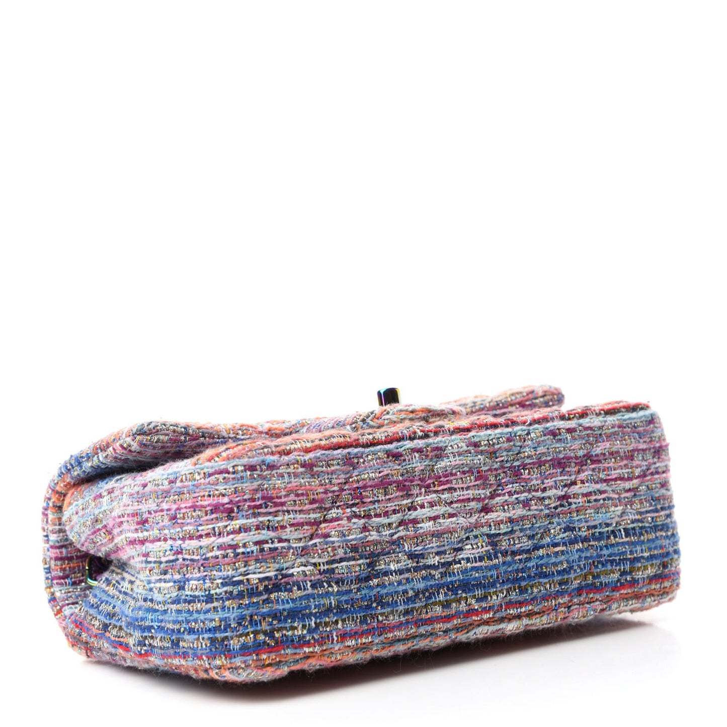 Tweed Quilted Mini Rectangular Flap Blue Pink Orange