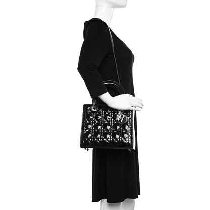 Christian Dior Patent Cannage Medium Lady Dior Black 3 of 11